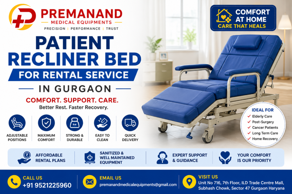 paitent recliner bed for rental service in gurgaon